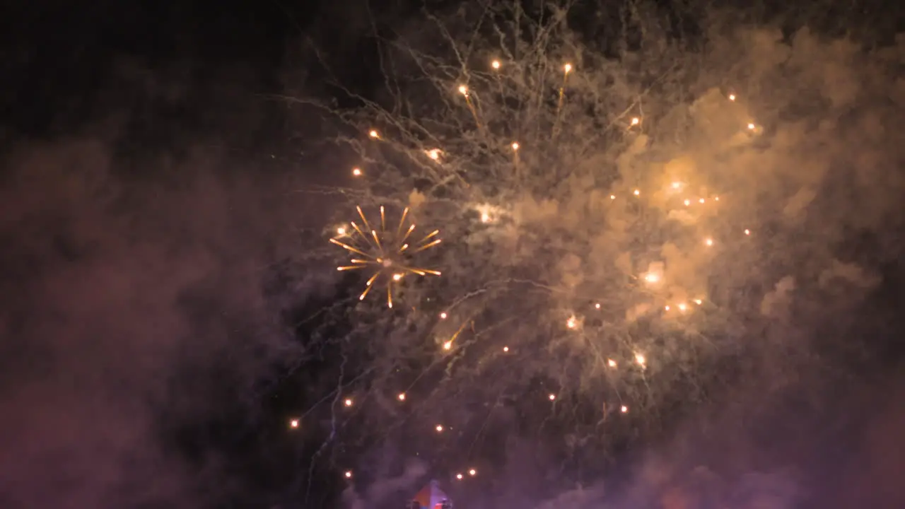 close up of a firework during the night