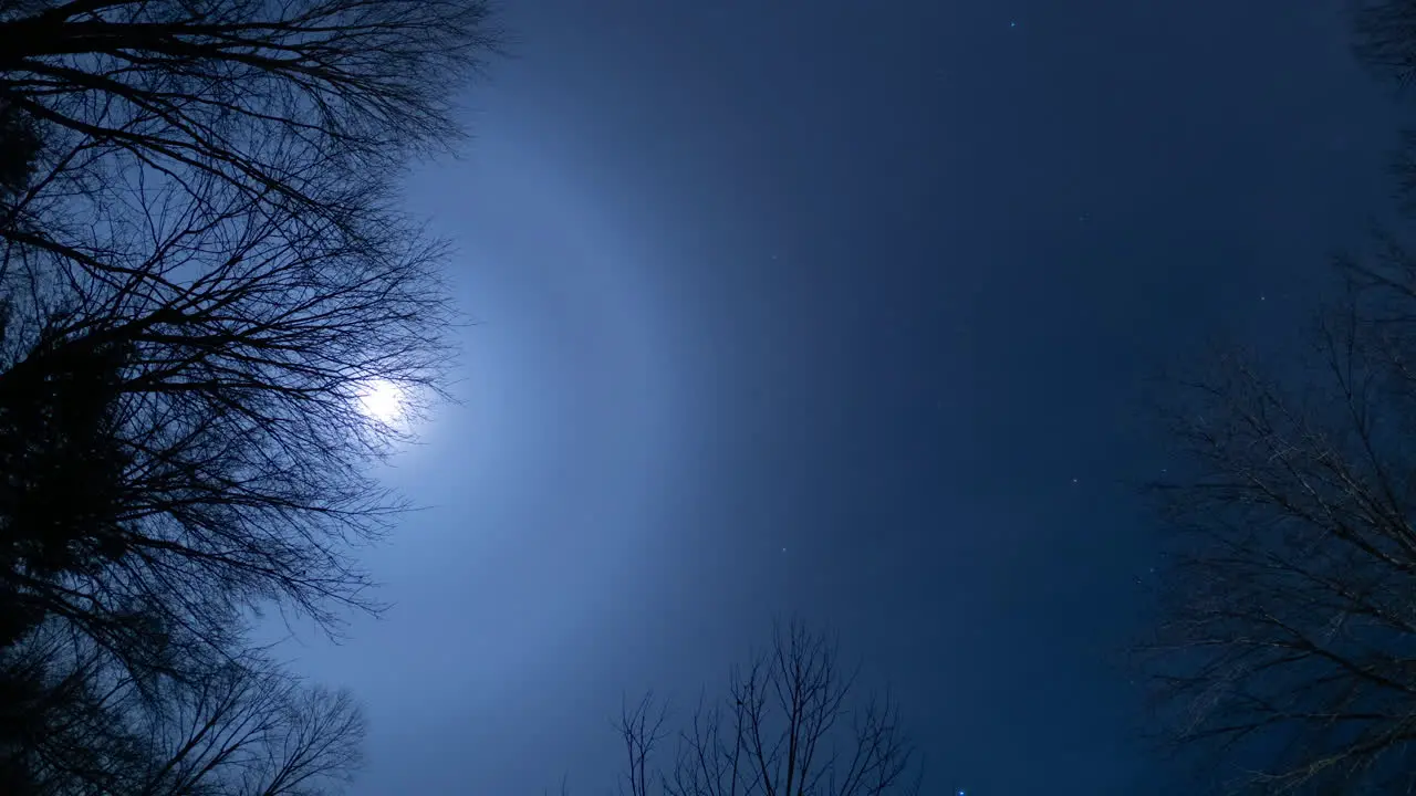 Starry Night Winter Timelapse Moon Stars and Clouds in Motion