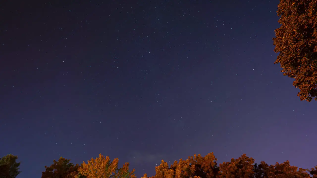 4k night sky timelapse showing stars and airplanes