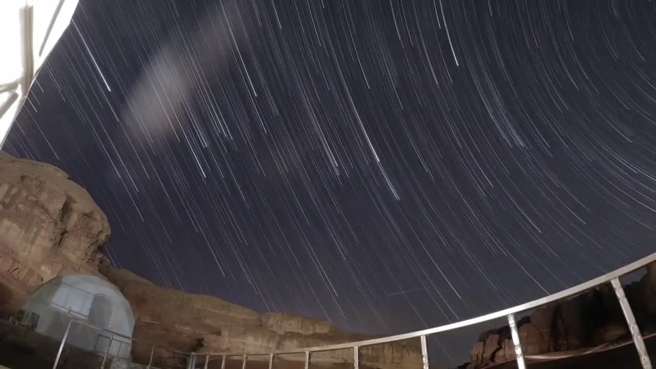 starlapse in wadi rum desert