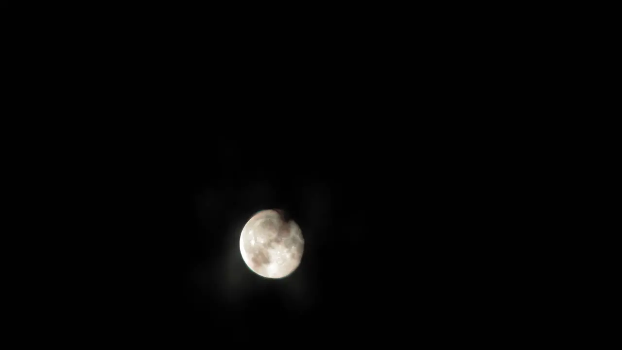 Moon Moving And Hiding With Clouds At Night From The Village Of Pradzonka Poland