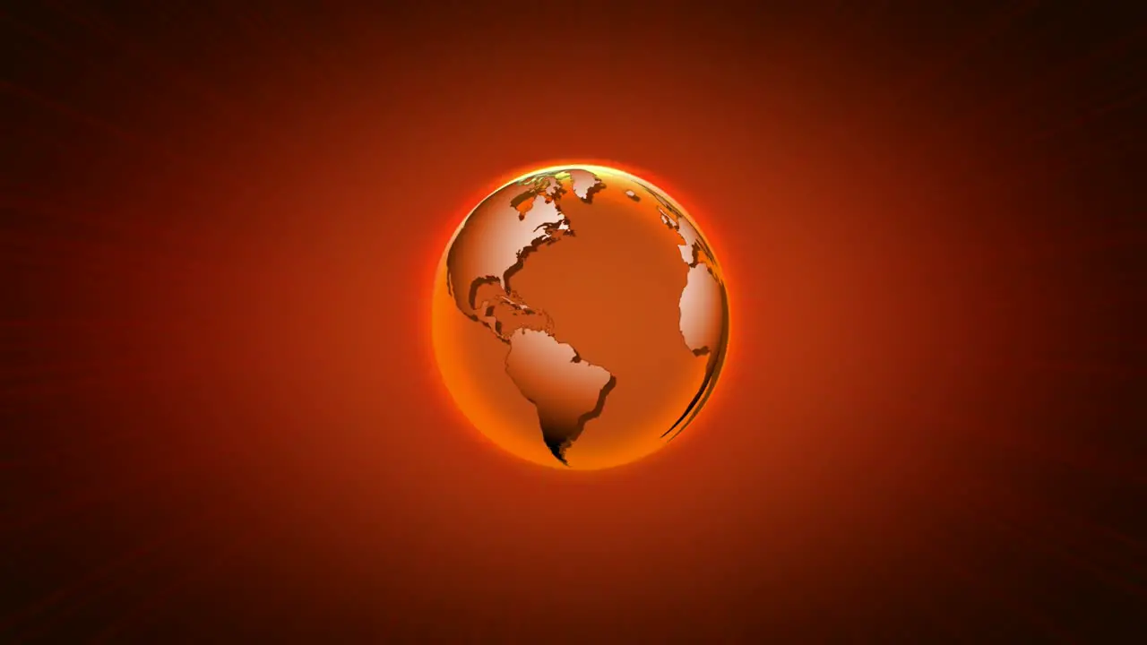 Rotating World Orange Black Background