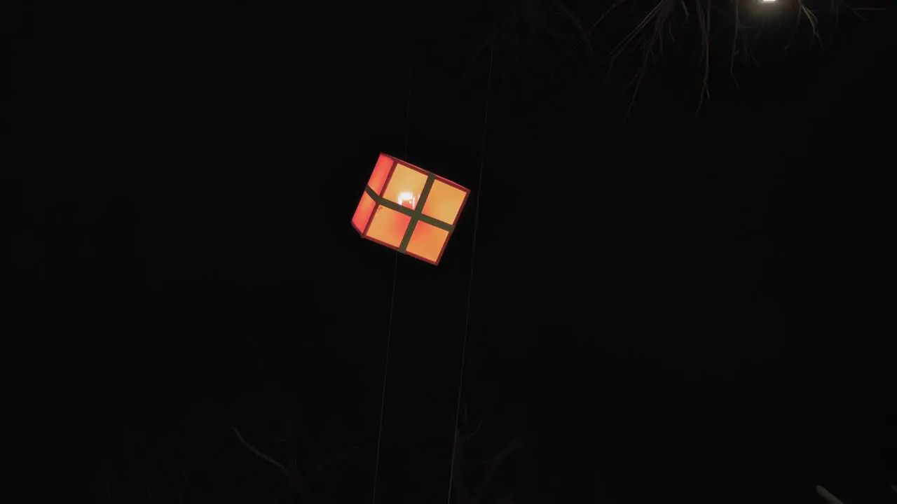 Cube Light Christmas Light Decoration Hanging In The Night Sky