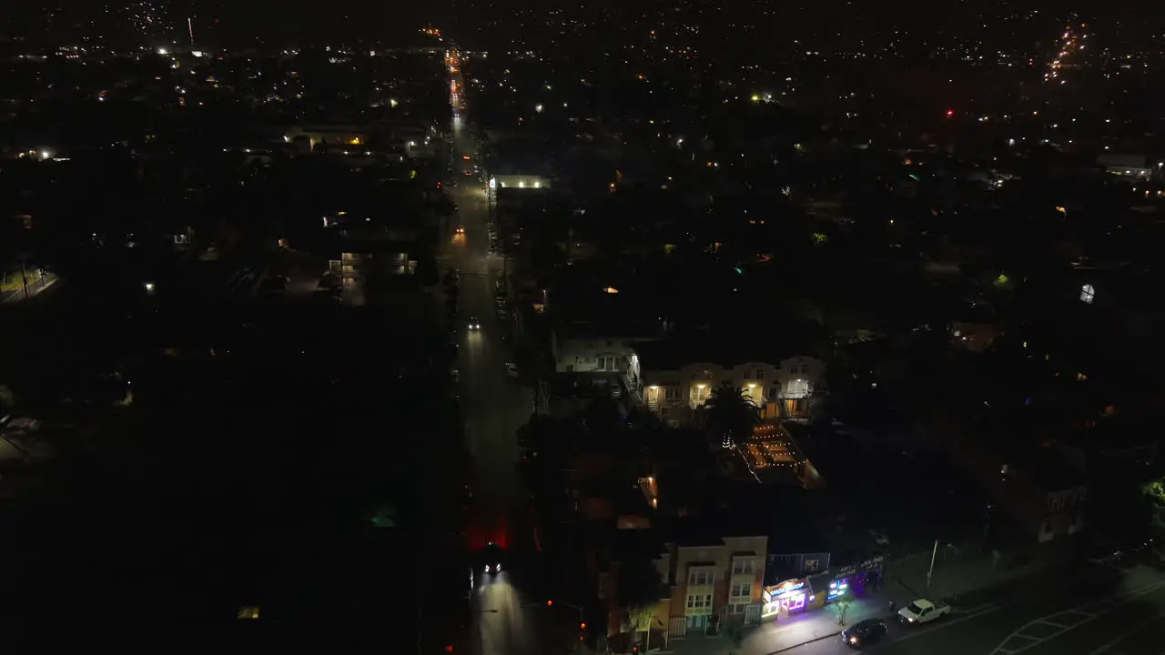 Aerial 4th of July fireworks in a neighborhood in San Francisco United States