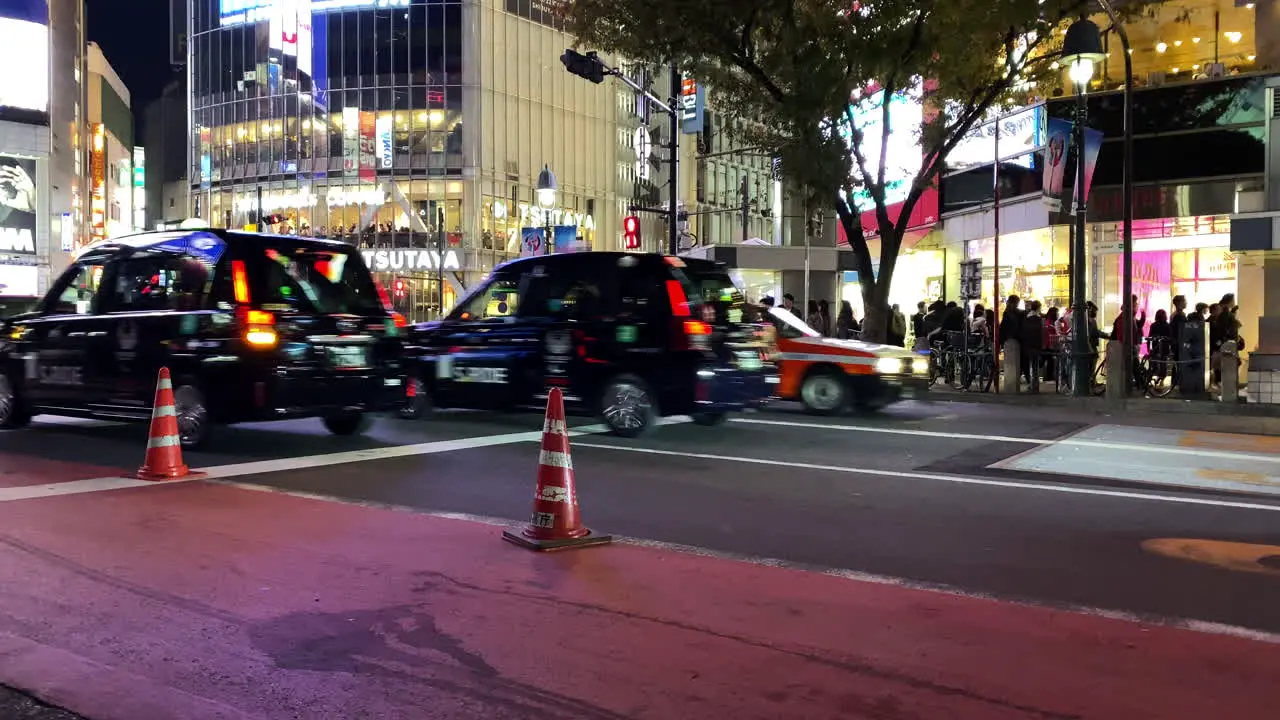 Wide angle view timelapse of Tokyo Cityscape at night