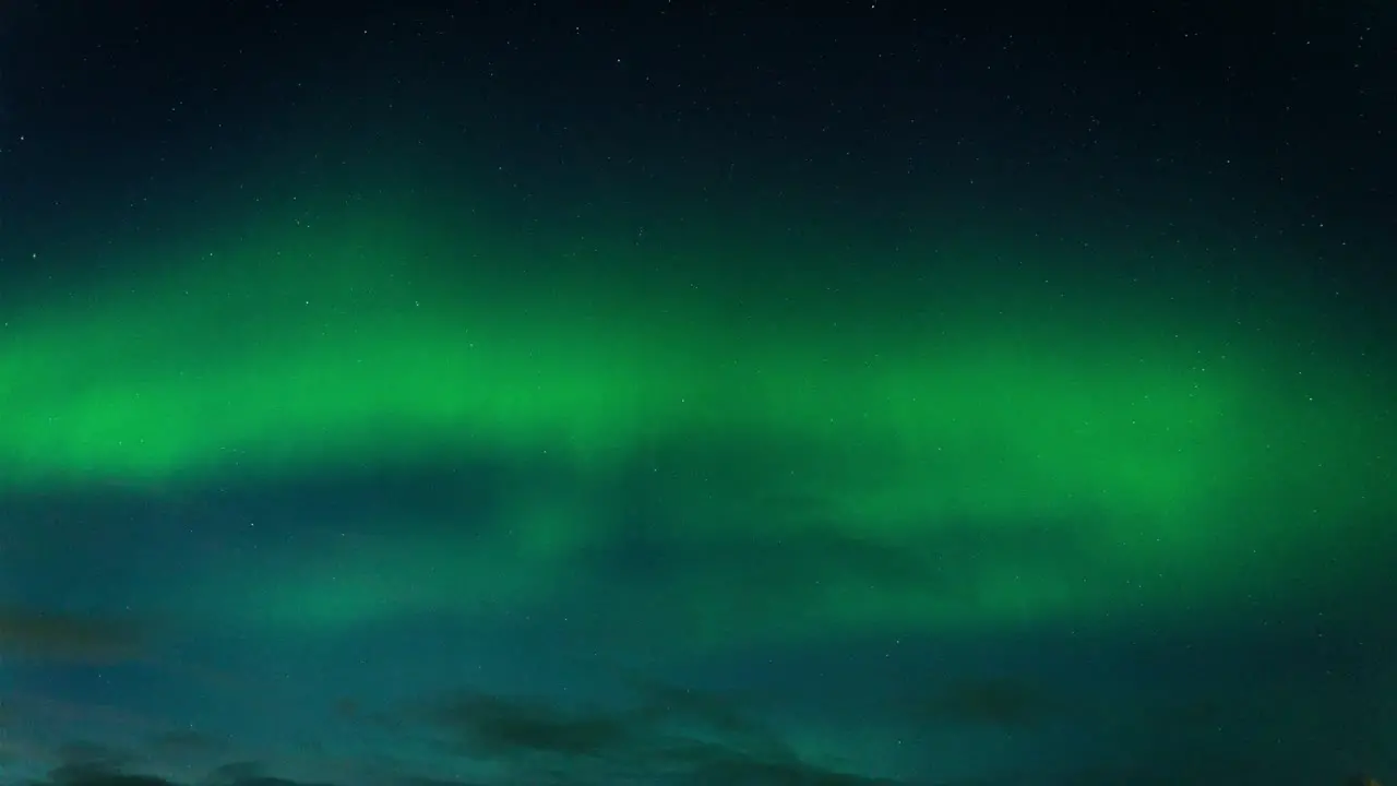 Aurora Borealis And Stars In The Night Sky In Iceland timelapse