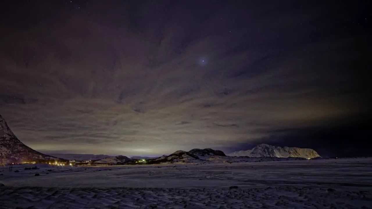 Night scene from a small settlement