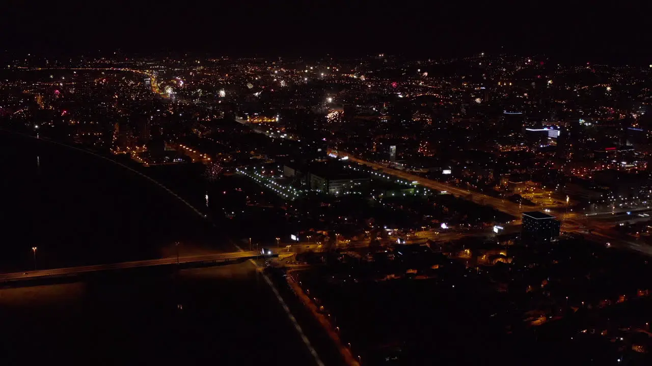 Fireworks New Year drone shot