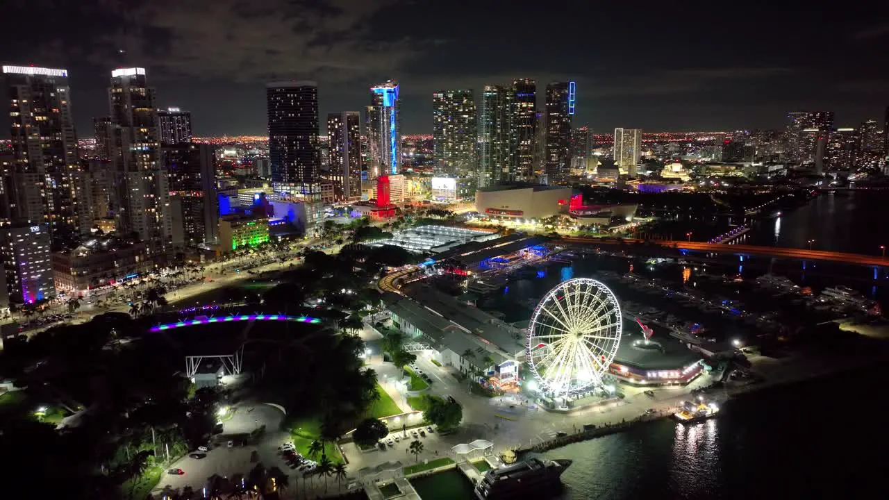 Night cityscape Miami Florida United States