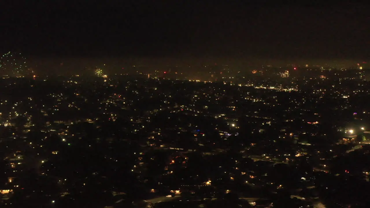 An aerial view of the 2021 Fourth of July fireworks set off by the locals on Long Island NY