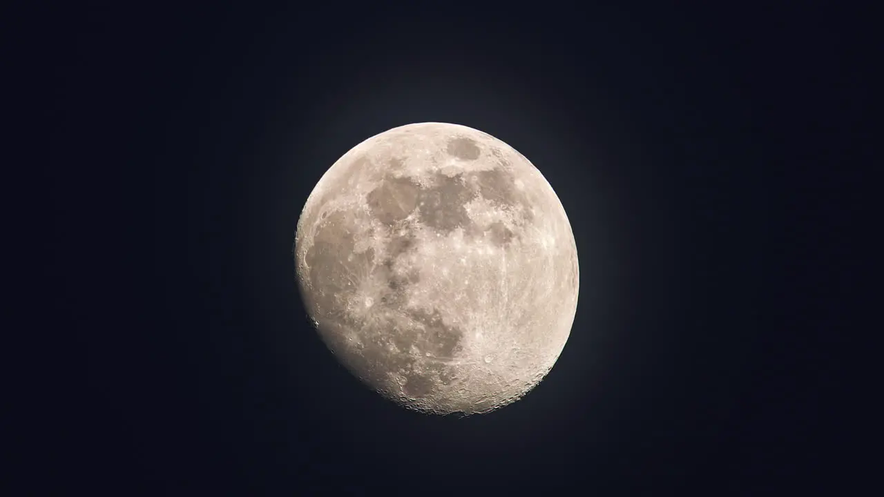 Spectacular shot of near side of the Moon with craters and lunar maria