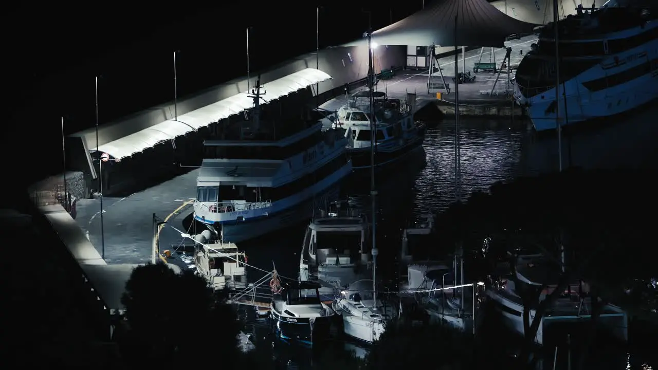 Sorrento Marina Docks Under Moonlight Italy