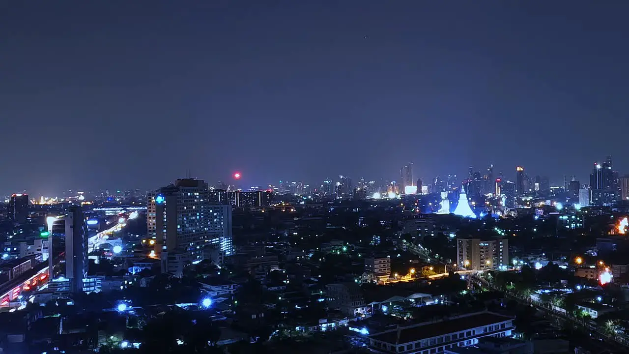 Bangkok Thailand Night Time Cityscape Blue