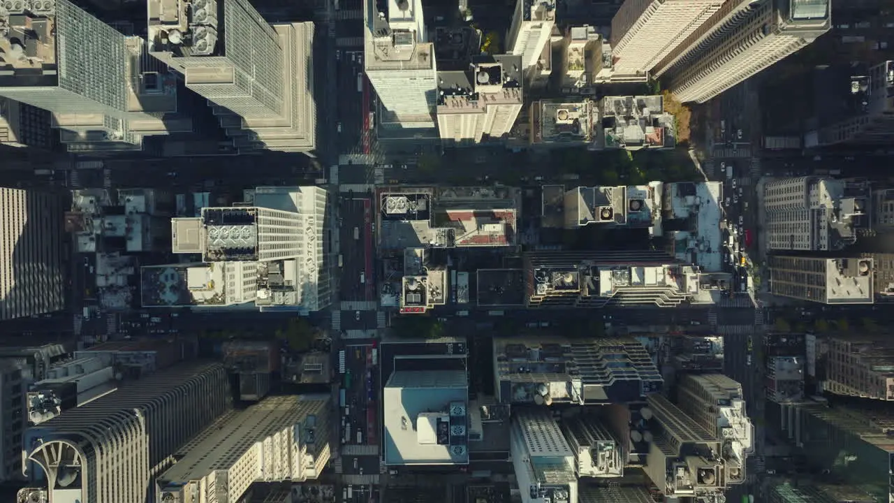 Vista Aérea De Pájaros Vista Panorámica De Arriba Hacia Abajo De Edificios De Apartamentos U Oficinas De Gran Altura En El Centro De La Ciudad Manhattan Ciudad De Nueva York Estados Unidos