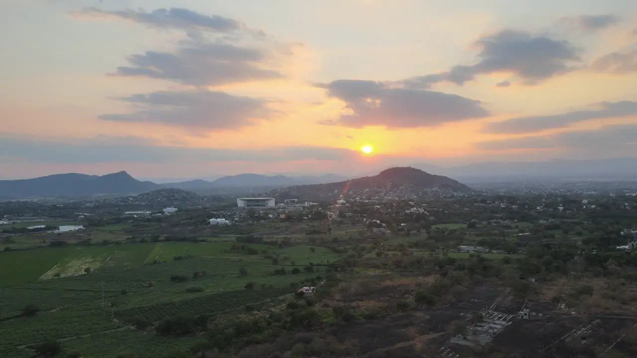 Amazing sunset in countryside Mexico