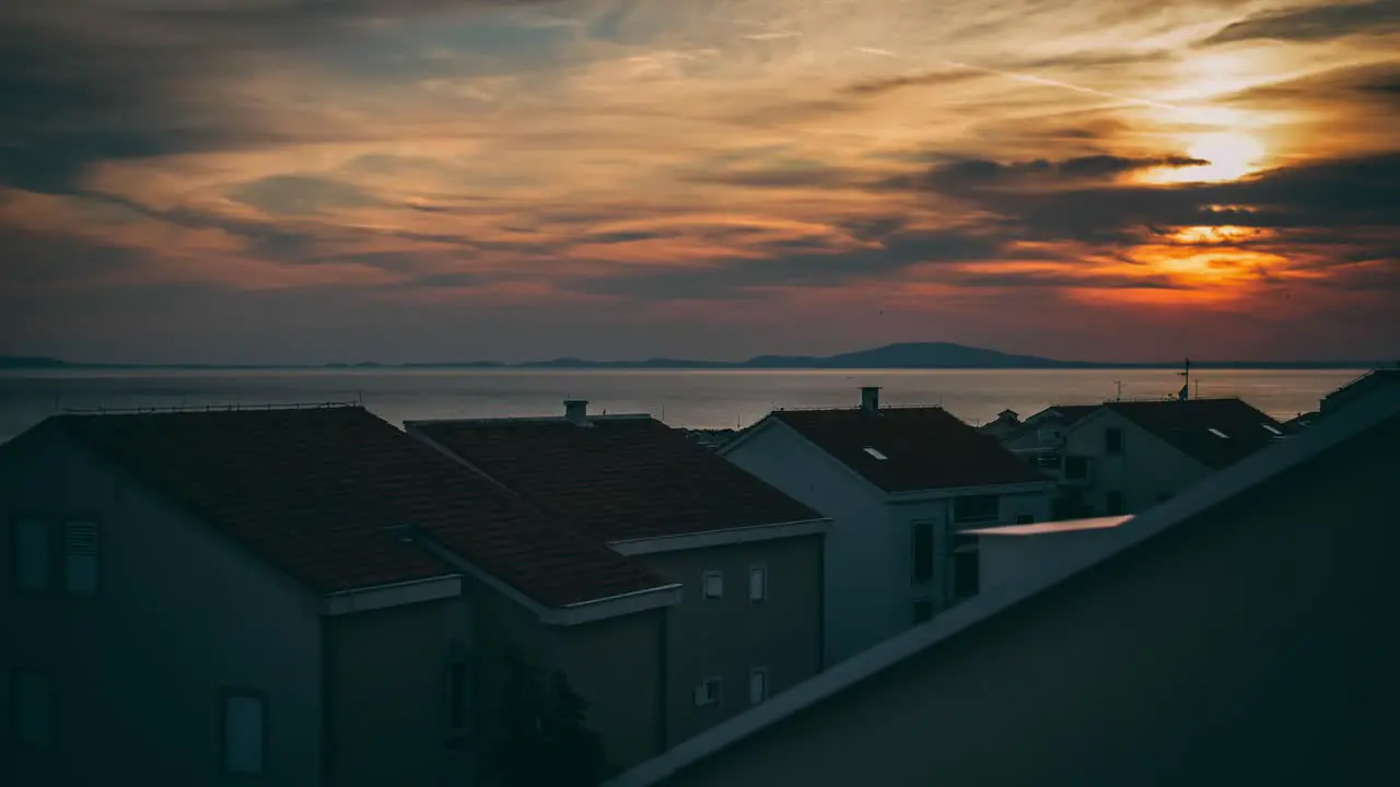 Timelaps of the beautiful sunset in Croatia-1