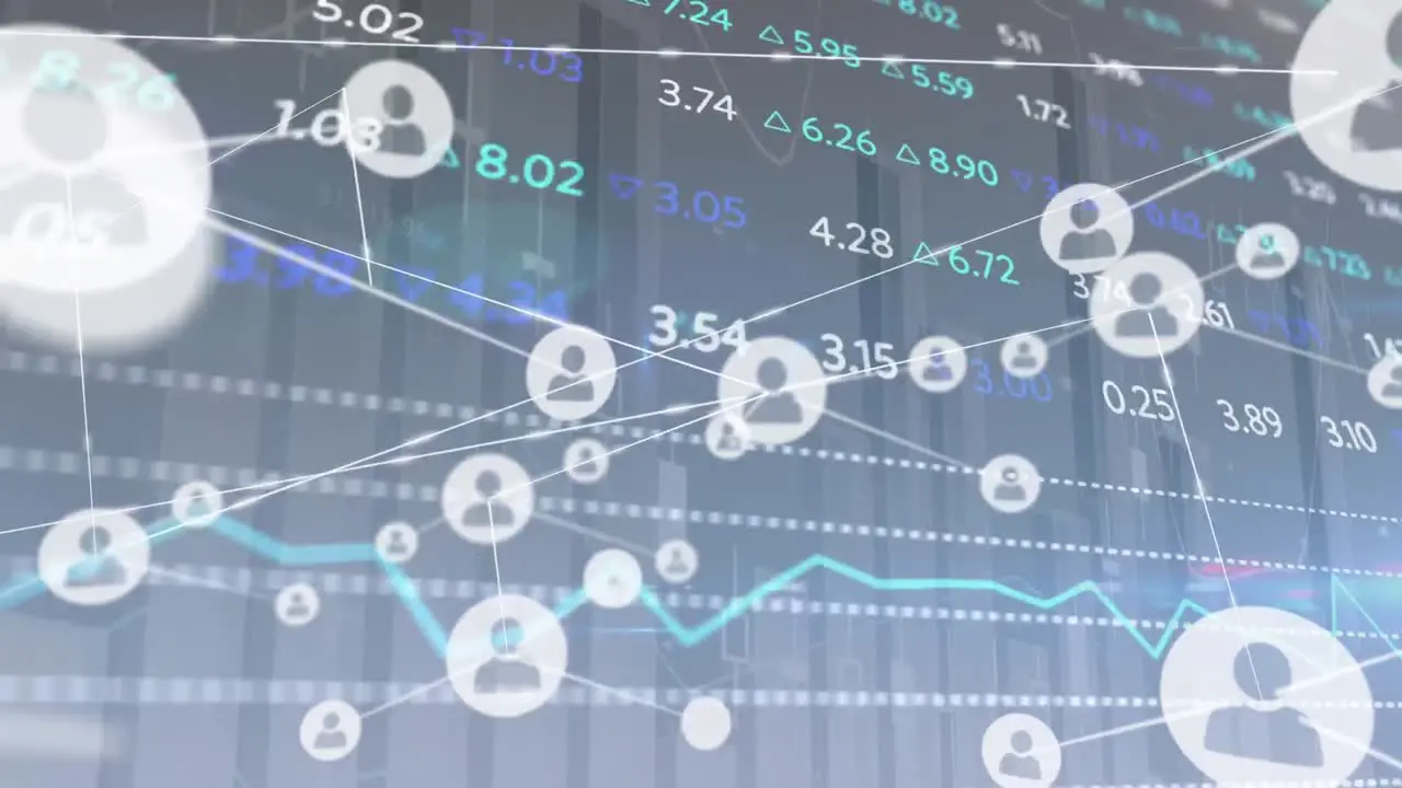 Animación De Conexiones Sobre Números Y Gráficos