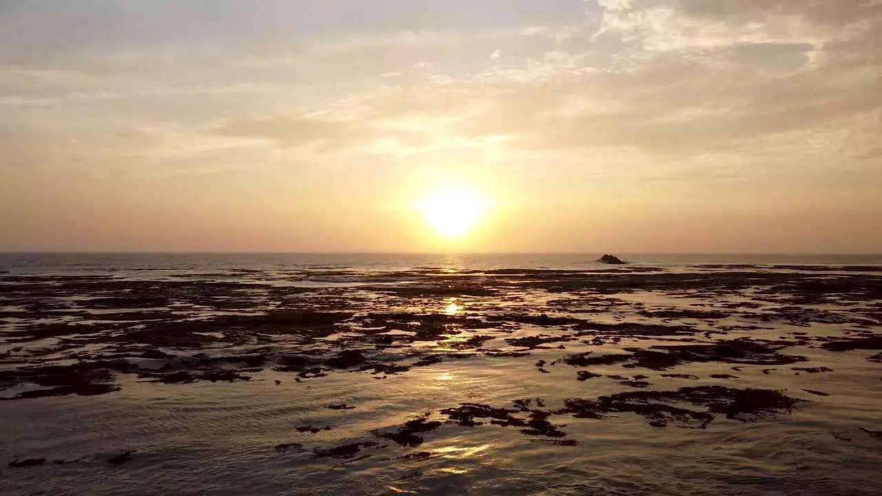 Sunset drone shot in a remote beach in Peru