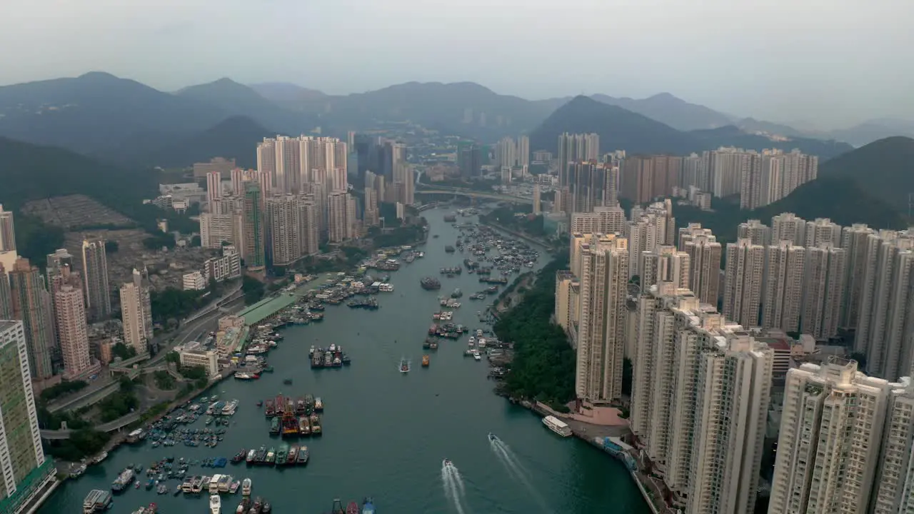 Urban area near the sea and mountains