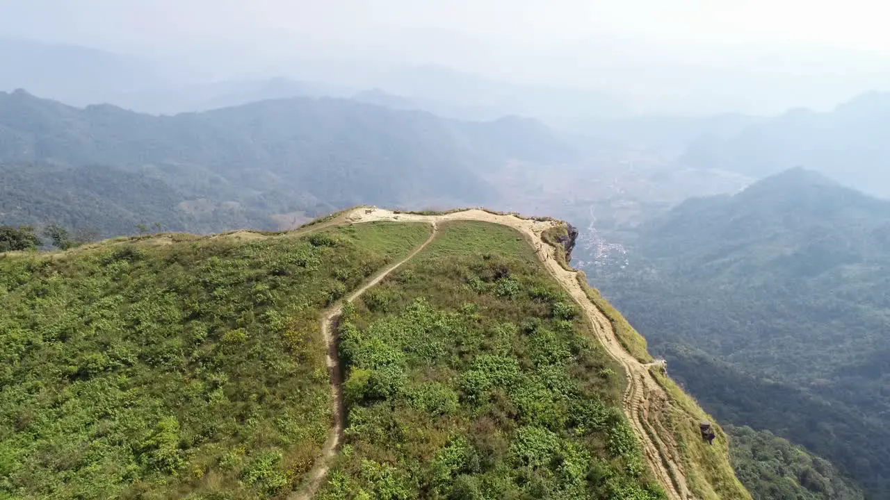 AERIAL Reveal Over Mountainous Pinnacle Of Thailands Northern Alps