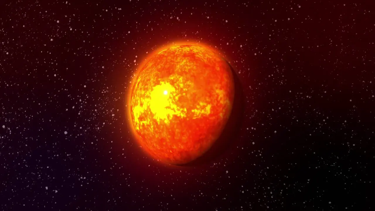 Animation Eines Orangefarbenen Planeten Im Schwarzen Raum