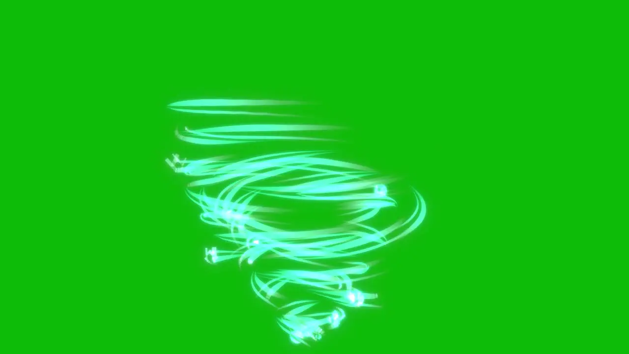 Visual effects VFX tornado swirls illustration on green screen 3D animation