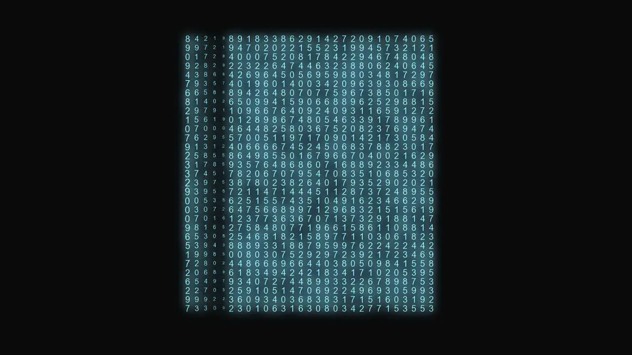 Abstract Number Matrix Blue