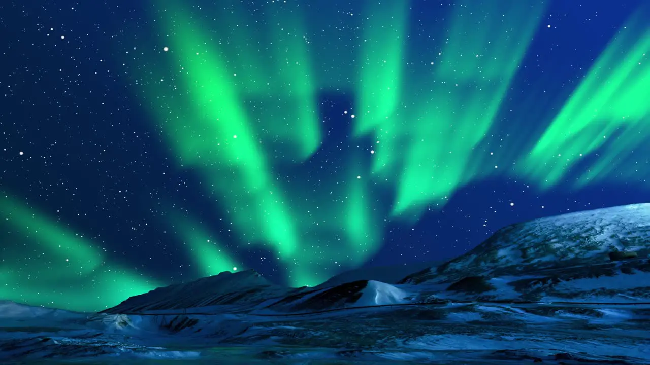 Beautiful Northern Lights or Green Lights Aurora Borealis