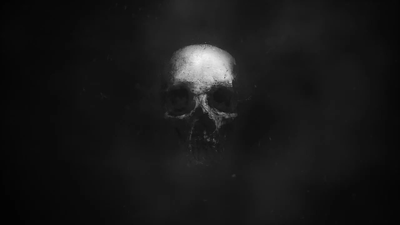 Mystical horror background with dark skull Holiday halloween