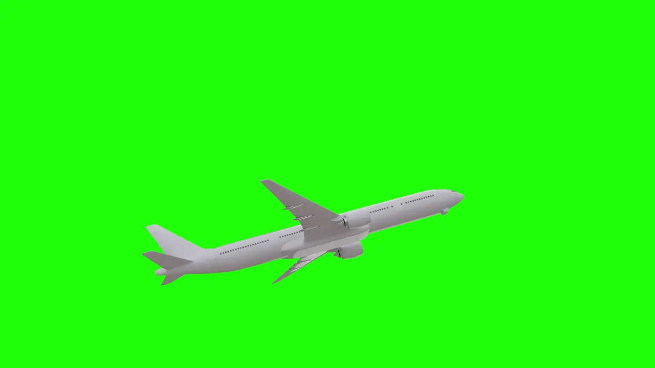 Green Screen Airplane Diagonal Up