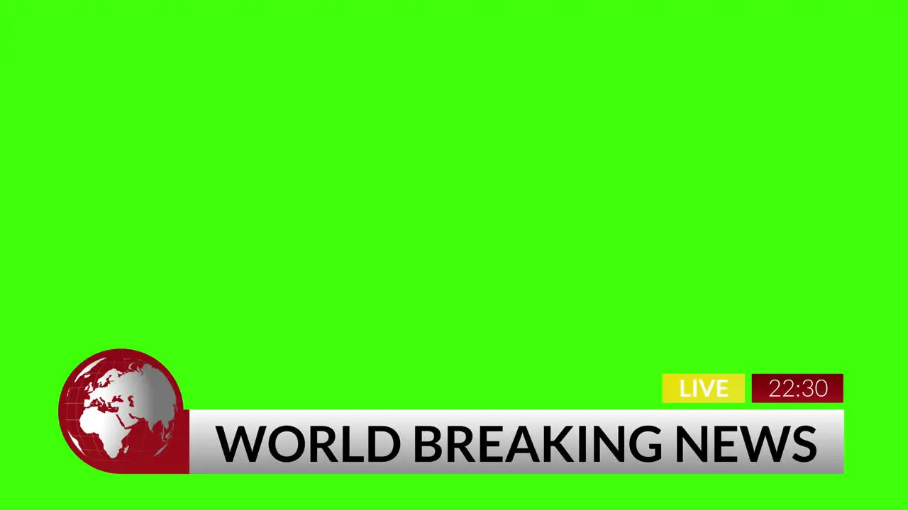 World breaking news in a live tv broadcast program lower third style