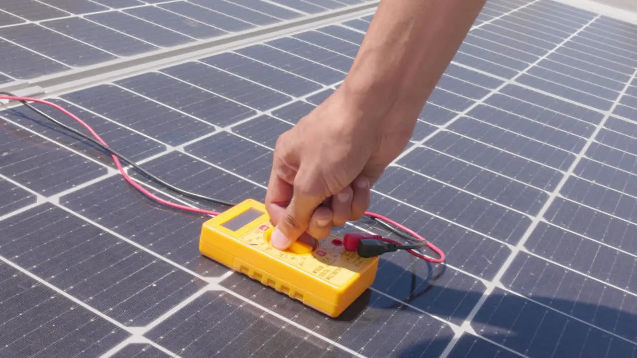 Solar panel check electricity meter