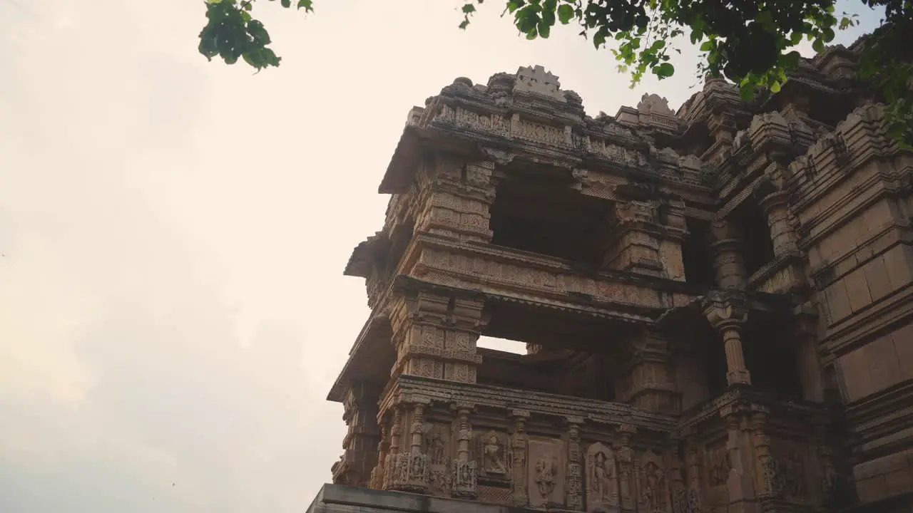 Pan shot of a Vishnu temple at Gwalior Fort  Madhya Pradesh India