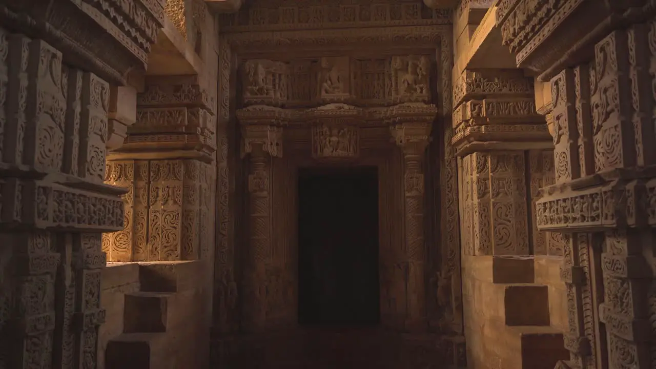 Garbh graha  inside of a Vishnu temple at Gwalior Fort  Madhya Pradesh India