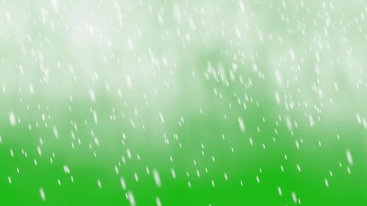 Visual effects VFX heavy snow blizzard storm on green screen 3D animation