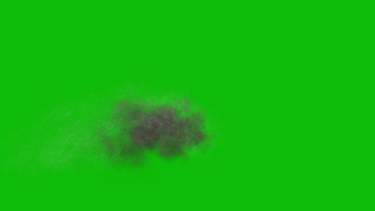 Visual effects VFX car wheel dust on green screen 3D animation