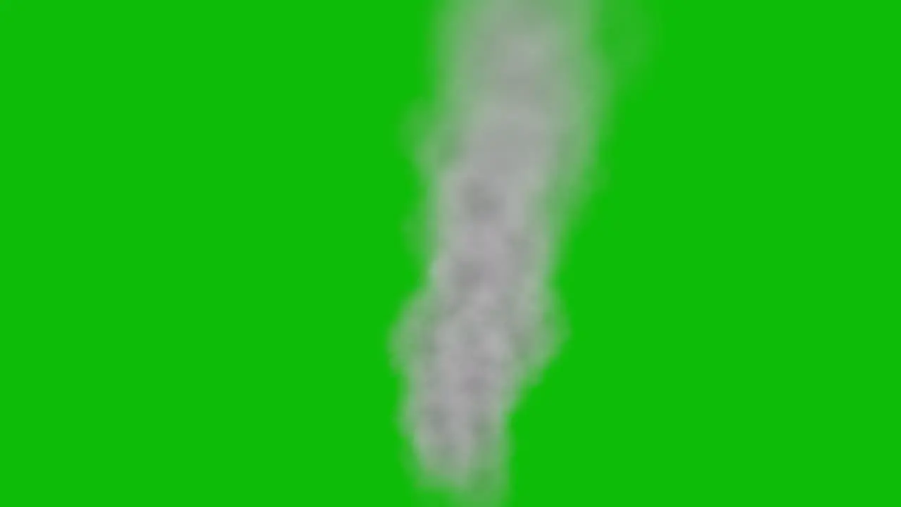 Visual effects VFX thick smoke rising on green screen 3D animation