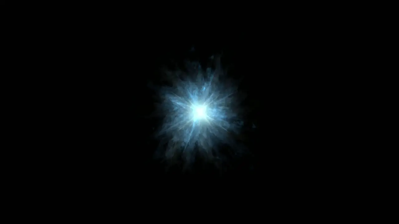 Visual effects VFX blue energy ball pulsating on black background 2D animation