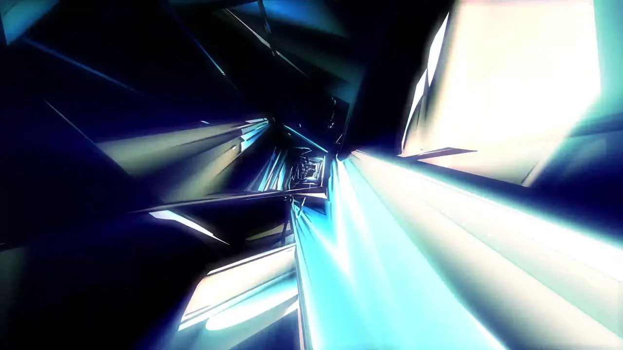 Endlessly looping three-dimentional abstract cartoon tunnel in blue can be used as stage background at a concert or event