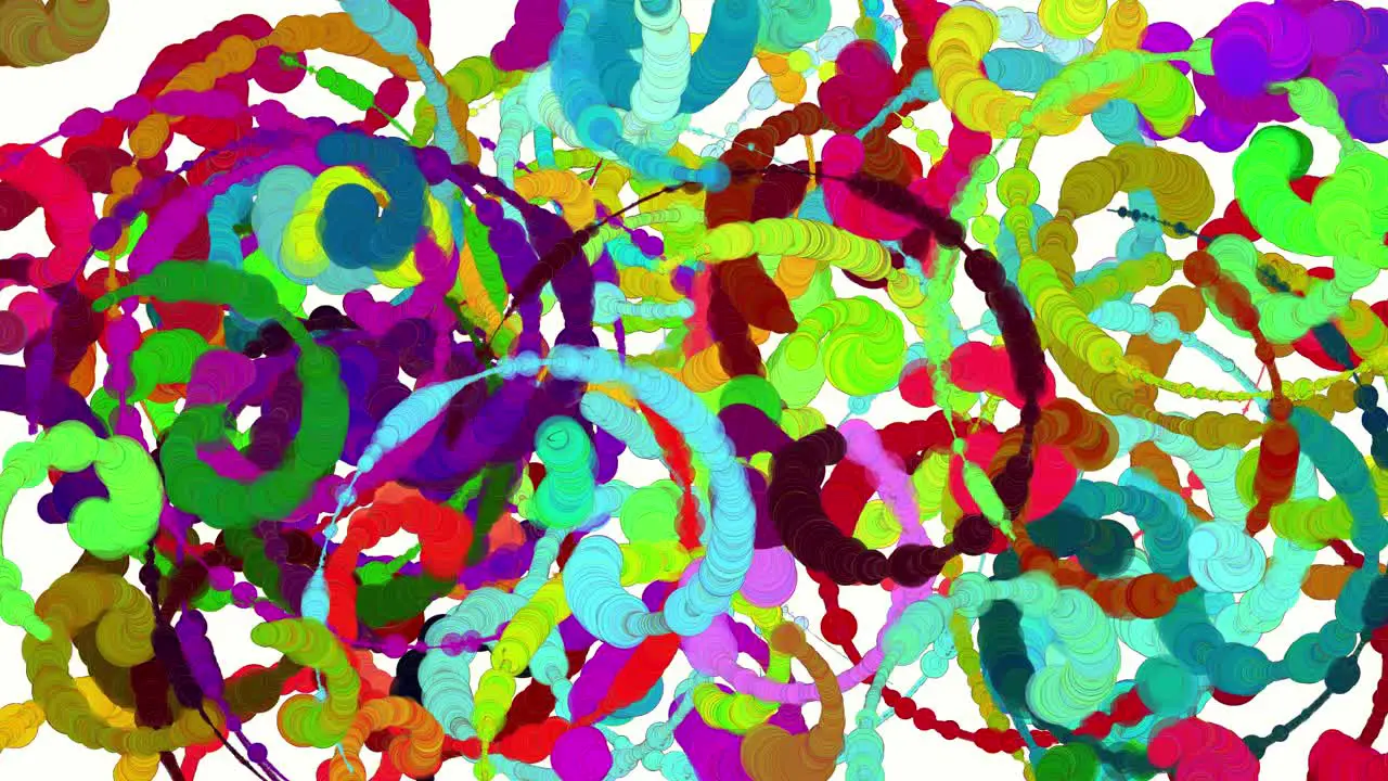 Abstract multicolored painting animation of spiro circles on white background