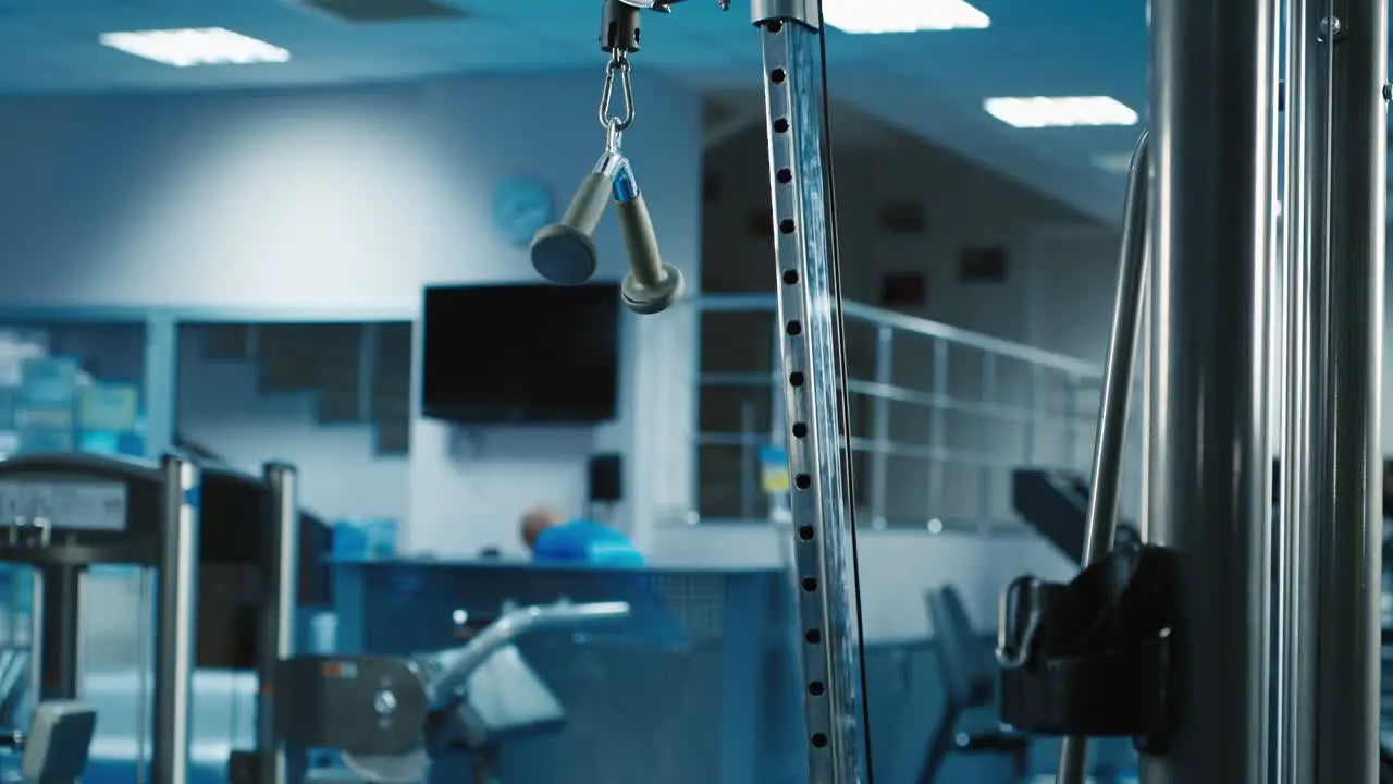 A young man trains in a gym 1