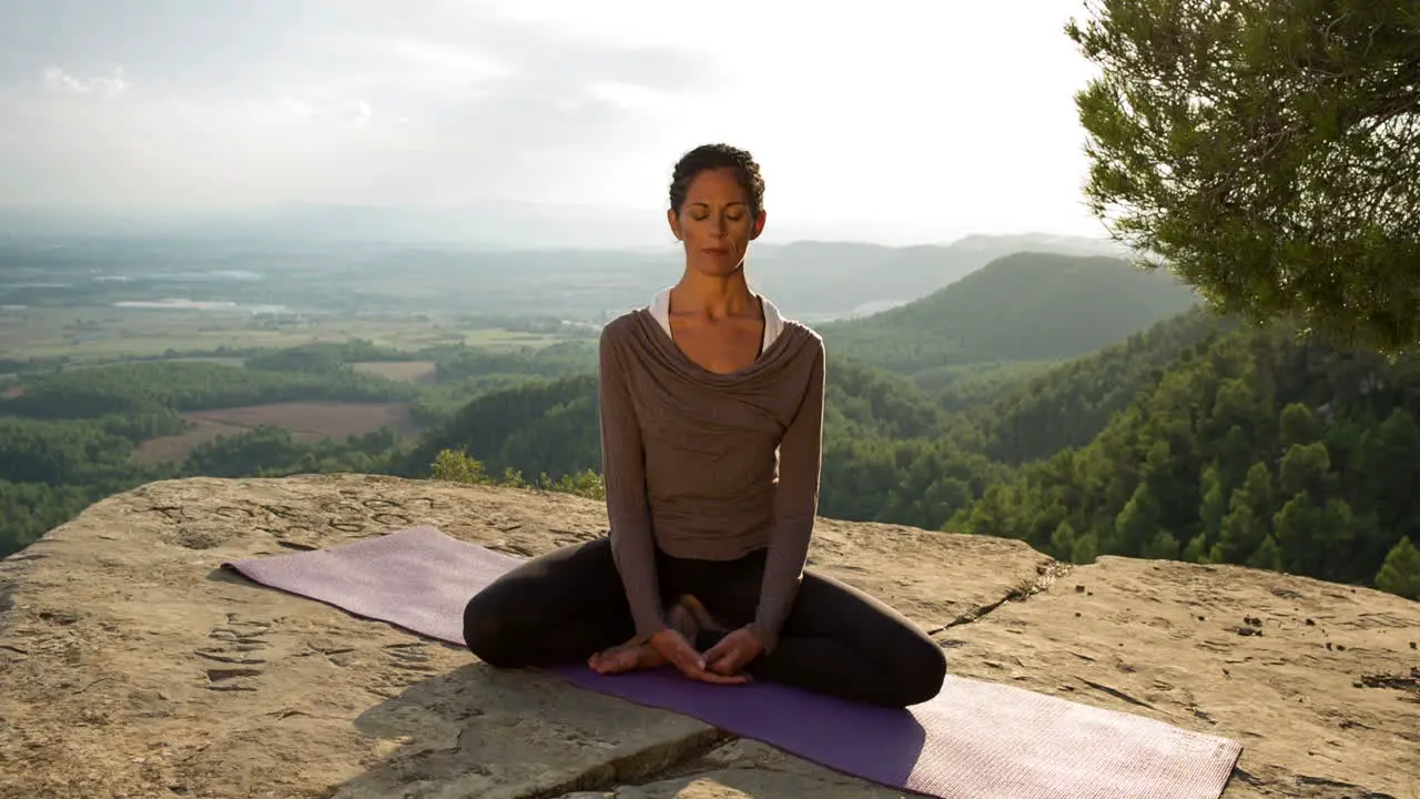 Woman Doing Yoga Outside 50