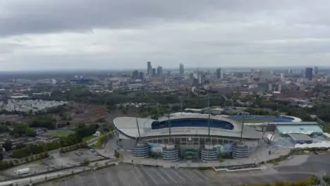 Drone Shot Orbiting Etihad Stadium 06