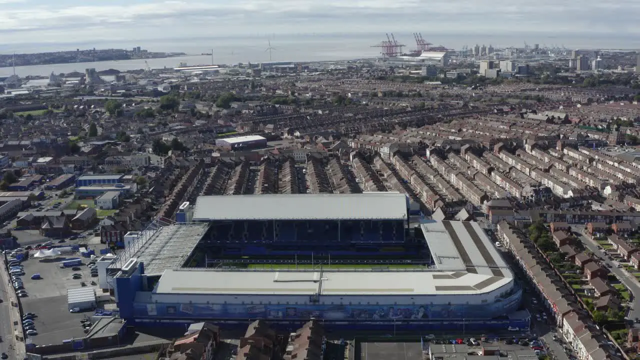 Drone Shot Approaching Goodison Park Stadium 03