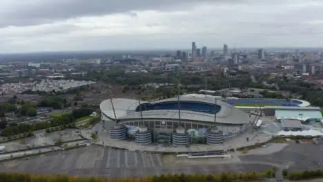 Drone Shot Orbiting Etihad Stadium 05