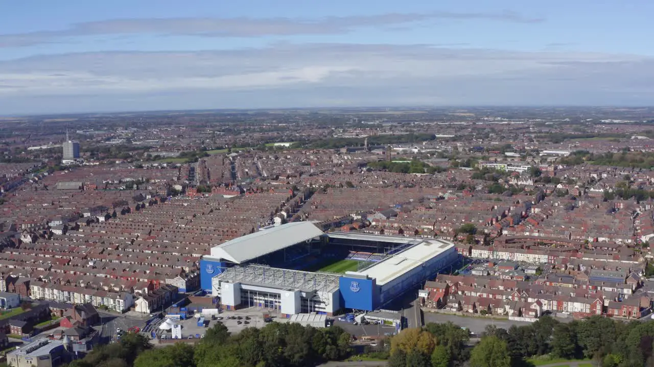 Drone Shot Orbiting Goodison Park Stadium 04