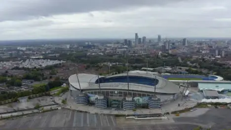 Drone Shot Orbiting Etihad Stadium 04