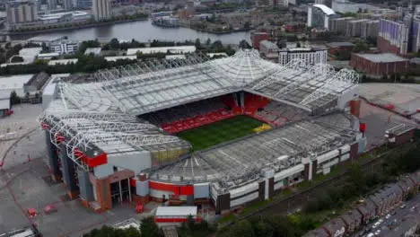 Drone Shot Orbiting Old Trafford Stadium 07