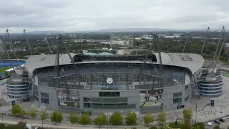 Drone Shot Orbiting Etihad Stadium 09