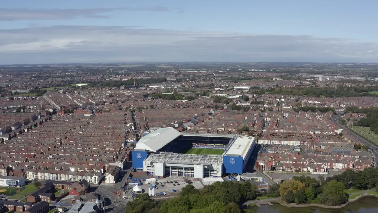 Drone Shot Orbiting Goodison Park Stadium 01